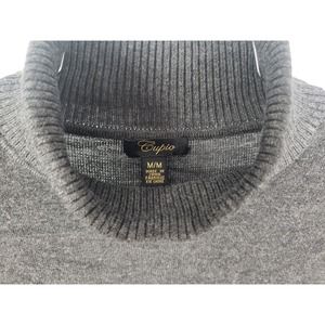 CUPIO Turtleneck Blouse‎ Shirt Sweater Knit Top Medium Long Sleeve 3 Button